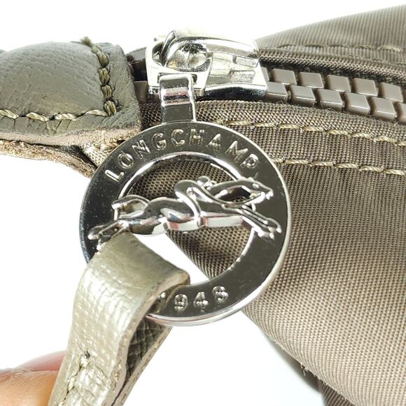 Longchamp Le Pliage Néo Nylon Green Medium Top Handle Travel Tote Purse Handbag - Picture 10 of 16